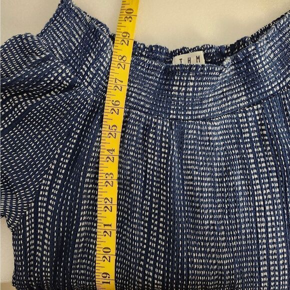 Blue Patterned Women's Jumpsuit with Red Accents - Picture 10 of 11